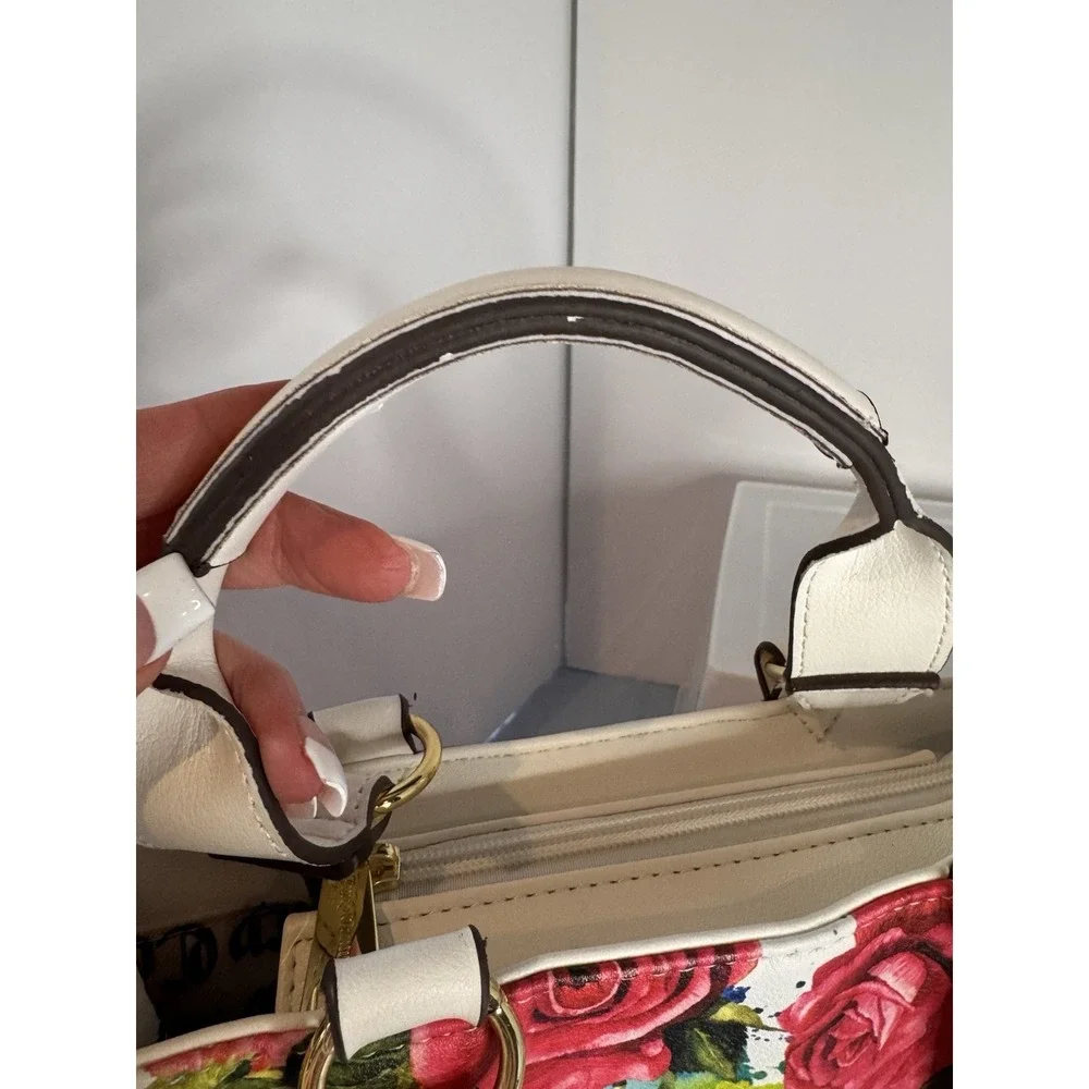 Juicy Couture Multi Rose Crossbody Gold Color‎ Hardware Pink & White Handles